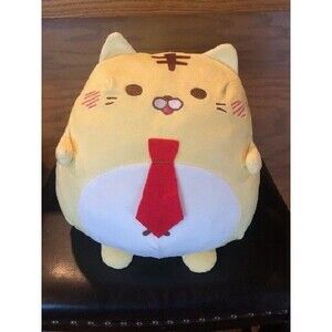 Toraya Cat Plush Animal 10 Inch Business Tie Mochi Round 1 Perfect Condition!